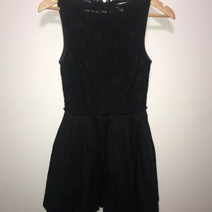 Black lace high neckline dress